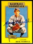 Autographed 1985 TCMA Baseball Immortals #189 Rick Ferrell, Browns