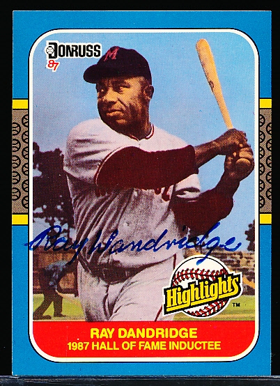 Autographed 1987 Donruss Highlights Bsbl. #18 Ray Dandridge, Negro Leagues