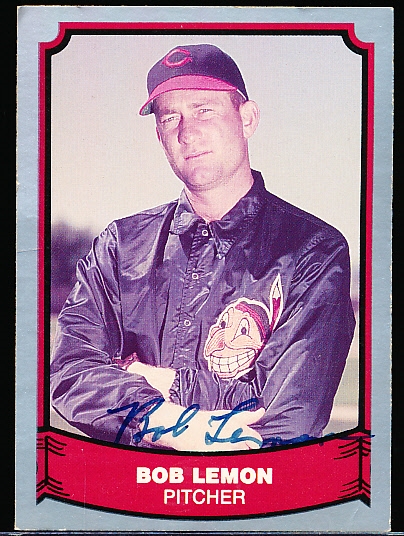 Autographed 1988 Pacific Baseball Legends #32 Bob Lemon, Indians