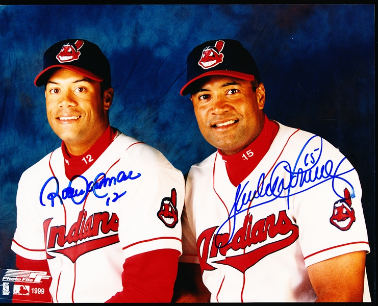 Autographed Roberto Alomar & Sandy Alomar, Jr. Cleveland Indians MLB Color 8” x 10” Photo