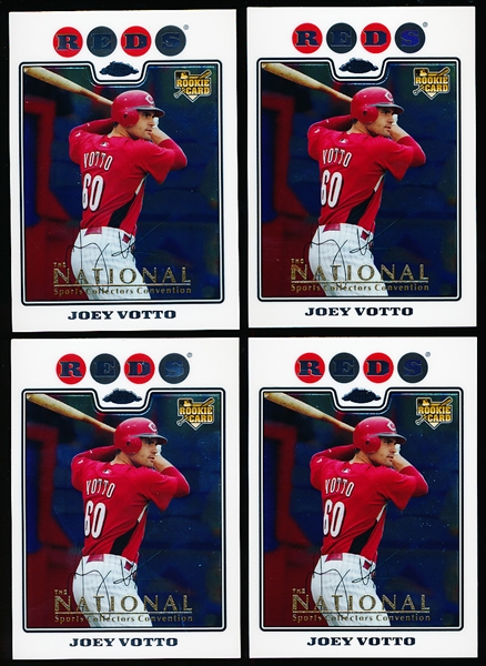 2008 Topps Chrome Bb- “National Convention” Parallel- Only 300 Made! #196 Joey Votto RC, Reds- 4 Cards