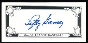 Autographed Lefty Gomez MLB Homemade 2-7/16” x 5” Index-Style Card