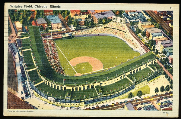 9/11/47 Postmarked Chas. Levy “61, 65902 Wrigley Field, Chicago, Illinois” Linen Postcard