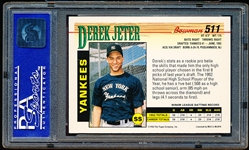1993 Bowman Baseball- #511 Derek Jeter RC, Yankees- PSA Mint 9