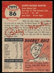 1953 Topps Baseball- #86 Billy Martin, Yankees