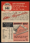 1953 Topps Baseball- #141 A. Reynolds, Yankees