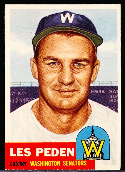 1953 Topps Baseball- #256 Les Peden, Wash- Hi#