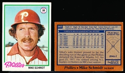 1978 Topps Bb- #360 Mike Schmidt, Phillies- 17 Cards