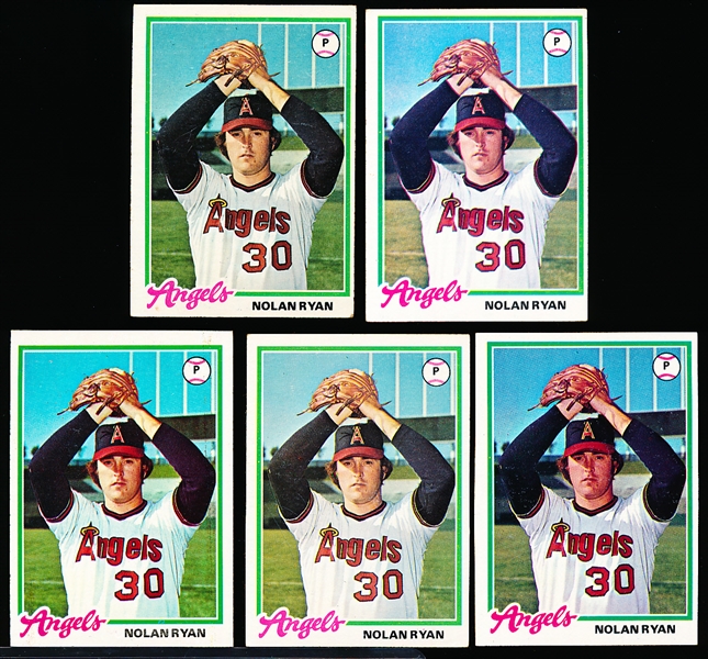 1978 Topps Bb- #400 Nolan Ryan, Angels- 5 Cards