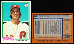 1978 Topps Bb- #540 Steve Carlton, Phillies- 25 Cards