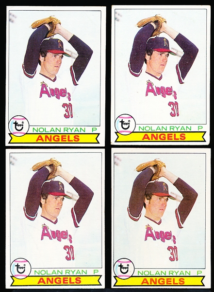 1979 Topps Bb- #115 Nolan Ryan, Angels- 4 Cards