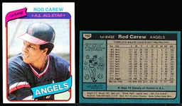 1980 Topps Bb- #700 Rod Carew, Angels- 30 Cards
