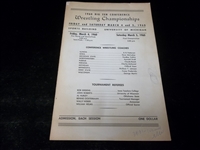 March 4 & 5 1960 Big Ten Wrestling Championship Program