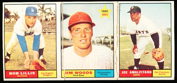 1961 Topps Baseball- 3 Card Sample Sheet
