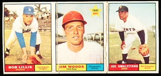 1961 Topps Baseball- 3 Card Sample Sheet