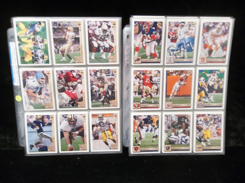 1992 Upper Deck Football- Series 1 Set of 400- in pages.