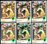 1973 Topps Baseball- #255 Reggie Jackson, A’s- 6 Cards