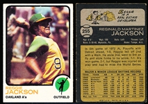 1973 Topps Baseball- #255 Reggie Jackson, A’s- 8 Cards