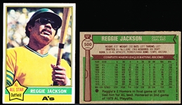 1976 Topps Baseball- #500 Reggie Jackson, A’s- 16 Cards