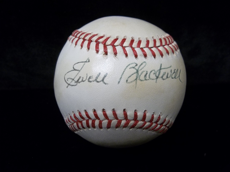 Autographed Ewell Blackwell Official NL MLB Baseball