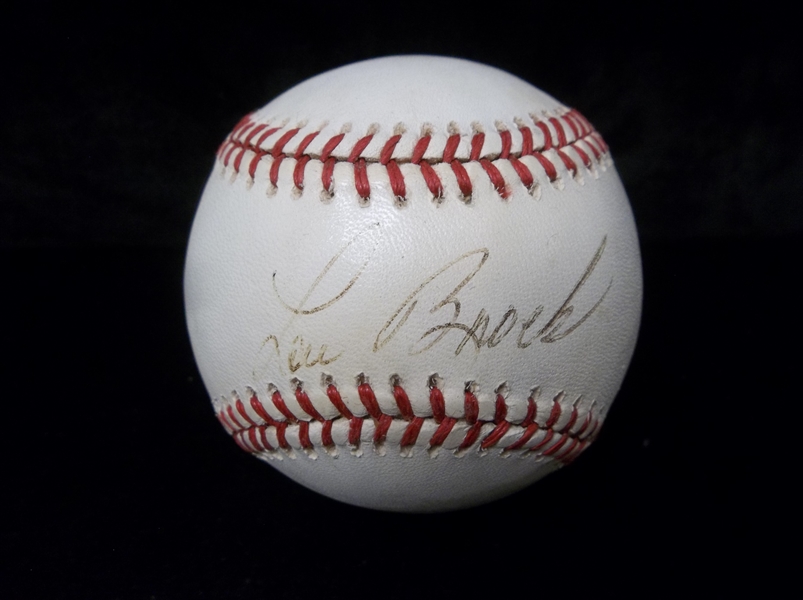 Autographed Lou Brock Official NL MLB Baseball