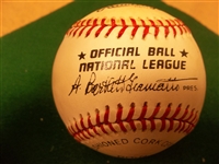 Autographed Warren Spahn Official NL MLB Baseball