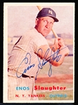 Autographed 1957 Topps Bsbl. #215 Enos Slaughter, Yankees