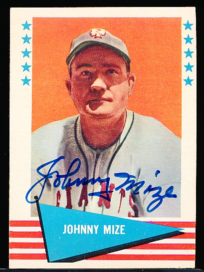 Autographed 1961 Fleer Baseball Greats #63 Johnny Mize, Giants