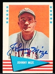 Autographed 1961 Fleer Baseball Greats #63 Johnny Mize, Giants