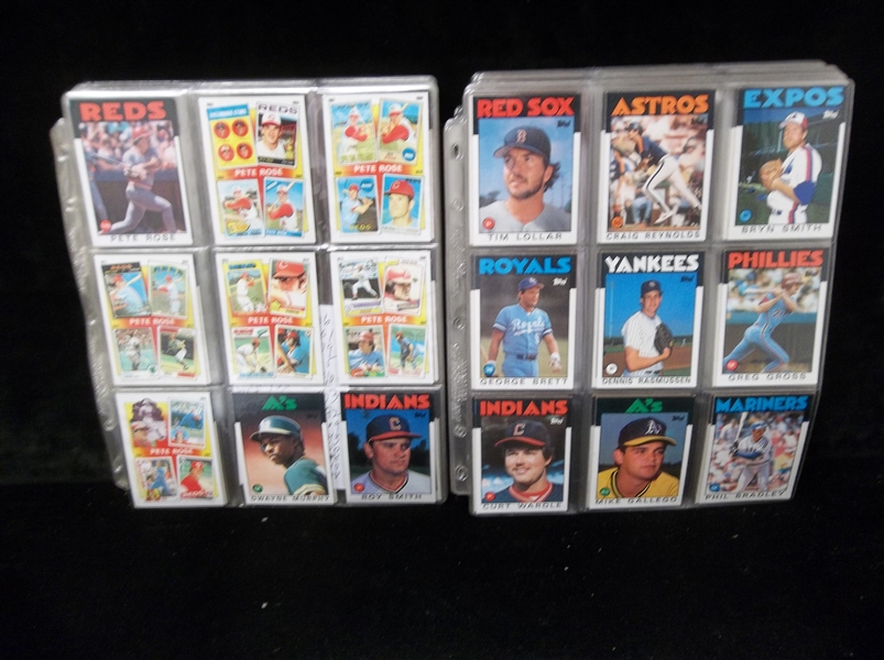 1986 Topps Bsbl.- 766 Diff. Cards in Pages