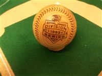 1995 GBOW Cleveland Indians MLB Division Series Wooden Facsimile Signature Baseball- #60/000383.