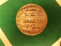 1995 GBOW Cleveland Indians MLB Division Series Wooden Facsimile Signature Baseball- #60/000383.