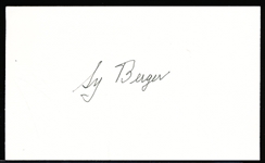 Autographed Sy Berger Topps Baseball Trading Cards Index Card