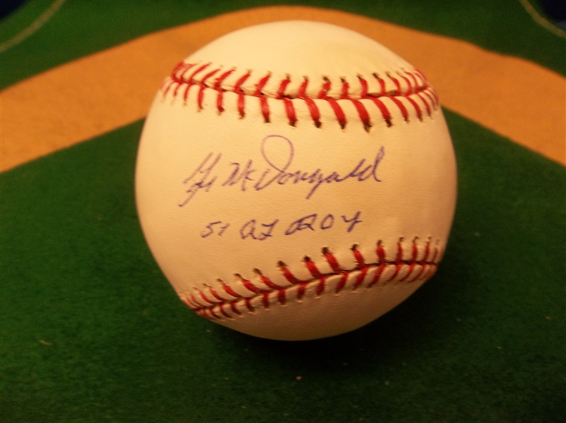 Autographed Gil McDougald Official MLB Baseball