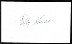 Autographed Bobby Thomson Baseball Index Card