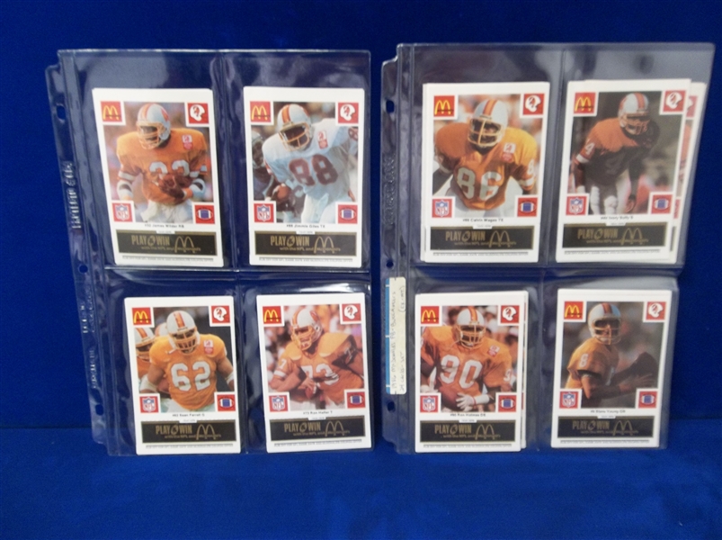 1986 McDonald’s Tampa Bay Buccaneers NFL- 1 Complete Set of 24 Black Tab Scratch-Off Cards