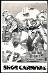 Autographed Ed “Too Tall” Jones Shoe Carnival/ Dallas Cowboys NFL B/W 5 ½” x 8 ½” Photo