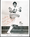 Autographed Charlie Waters Dallas Cowboys NFL B/W 8” x 10” Team Issued Photo