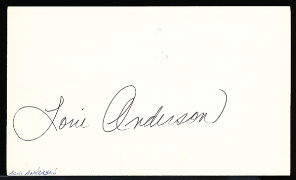 Autographed Loni Anderson Hollywood/TV Actress Index Card