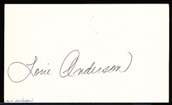 Autographed Loni Anderson Hollywood/TV Actress Index Card