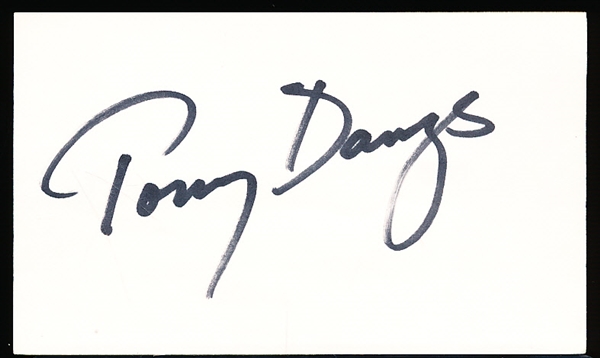 Autographed Tony Danza Hollywood/TV Actor Index Card
