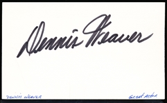 Autographed Dennis Weaver Hollywood/TV Actor Index Card