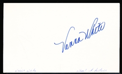 Autographed Vanna White TV Personality/Actress Index Card