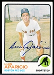 Auto’d 1973 Topps Bsbl. #165 Luis Aparicio, Red Sox