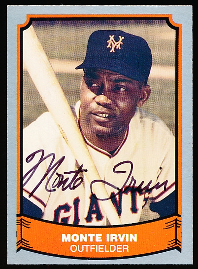 Autographed 1988 Pacific Legends Bb- Monte Irvin, NY Giants