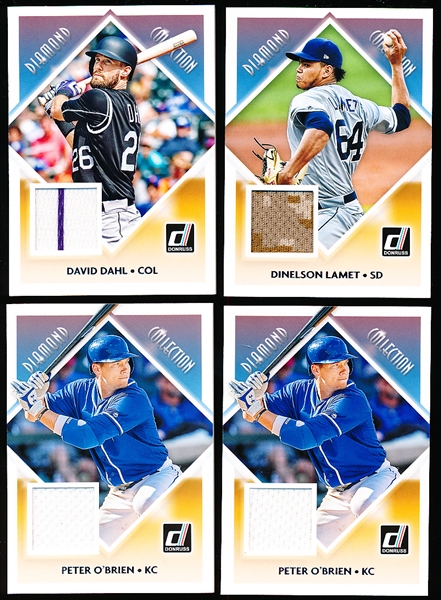 2018 Donruss Bb- “Diamond Collection Jersey” Inserts- 4 Asst.