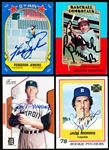 4 Diff. Autographed Baseball HOFers Cards