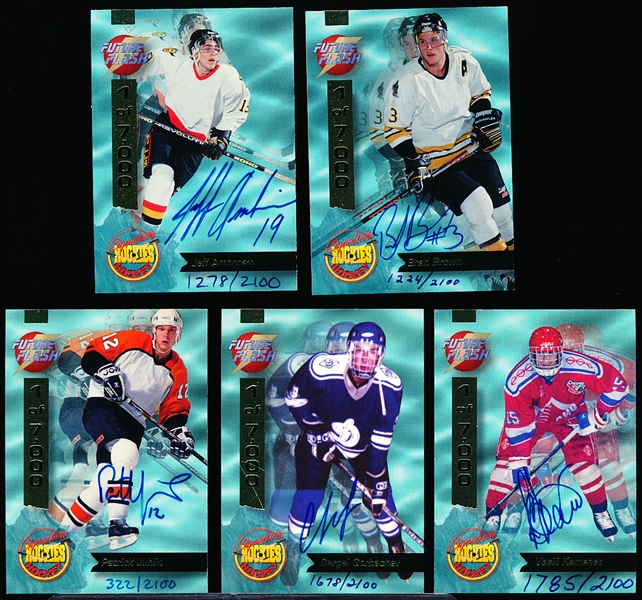 1994-95 Signature Rookies Hockey- Future Flash Certified Autographed Set of 10