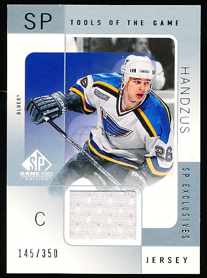 2000-01 SP Game Used Hockey- “Tools of the Game- SP Exclusives”- #MH Michal Handzus, Blues- #245/350