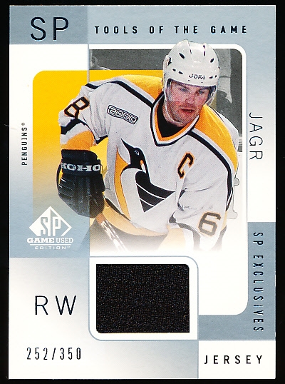 2000-01 SP Game Used Hockey- “Tools of the Game- SP Exclusives”- #JJ Jaromir Jagr, Penguins- #252/350